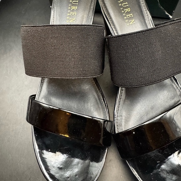 EUC Ralph Lauren Womens Rihanna Wedge Slide Sandal Black Size 8.5 B - Picture 5 of 11